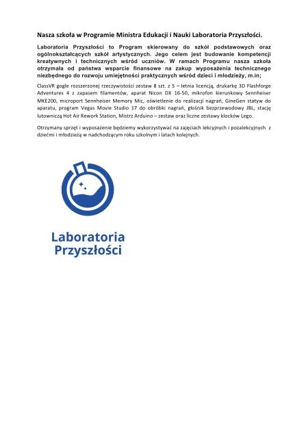 Projekt „Laboratoria przyszłości”